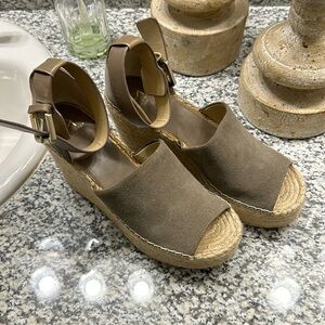 Sage Green leather Marc Fisher espadrilles